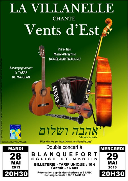 Concert de La Villanelle Vent d'Est Concert de La Villanelle Vent d'Est