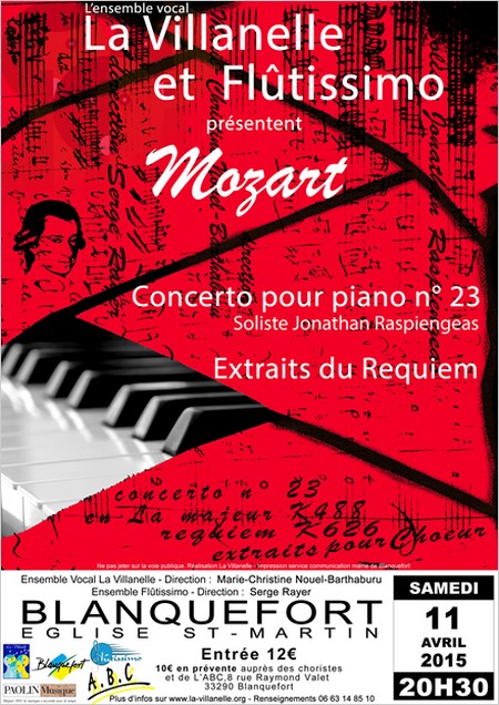 Soirée Mozart avec l 'Ensemble Flutissimo Soirée Mozart avec l 'Ensemble Flutissimo