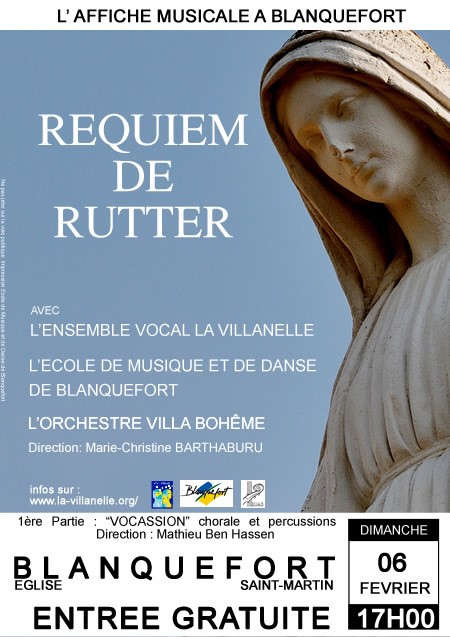 Requiem de John Rutter&nbspAFFICHE MUSICALE A BLANQUEFORT